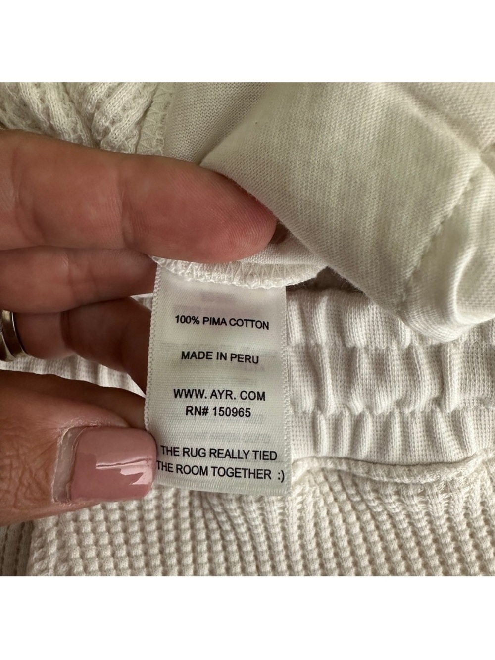 AYR The Waffle Cone Short in Seashell Pima Cotton High Rise L - Picture 5 of 5